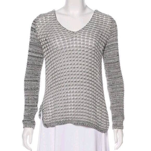 Helmut Lang Italian Yarn Crochet Sweater Size Small Bohemian - Picture 1 of 13